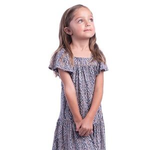 Imoga Navy & Cream Patterned Off-Shoulder Tiered Dress MIA-SS2 Havana